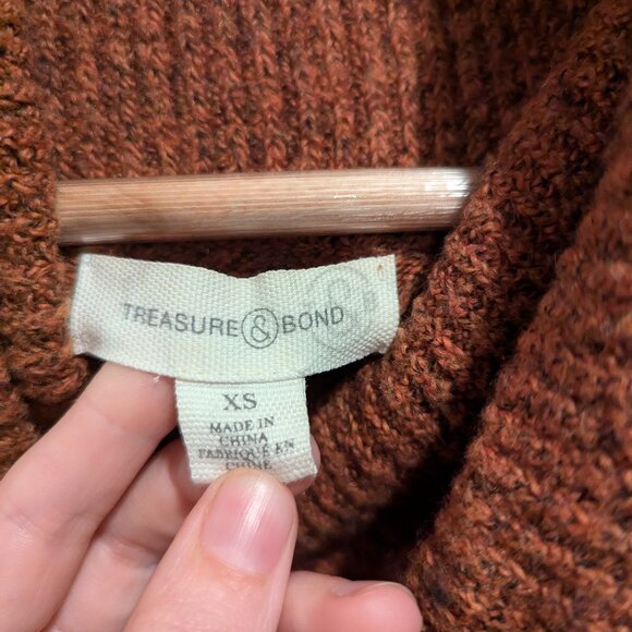 Treasure & Bond Cowl Neck Sweater in Rust - Picture 2 of 3